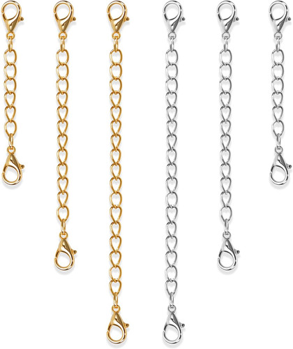 Pcs necklace extender silver - 6,