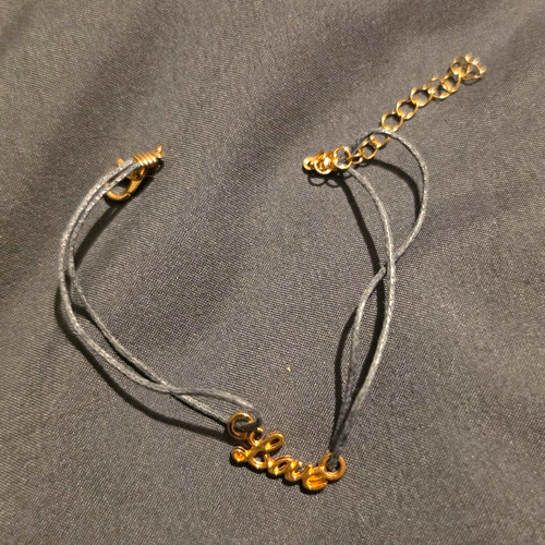 Grey cord charm bracelet - grey,