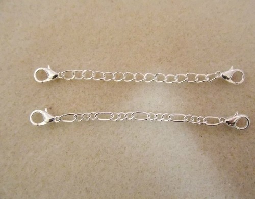 Silver plated extender chain - silver,