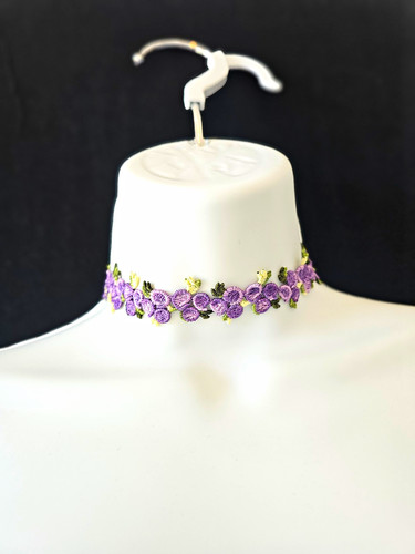 Purple floral fabric - purple,