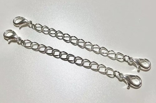 Silver necklace extender - silver,