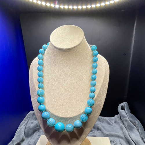 Blue silver tone - blue/silver, beaded