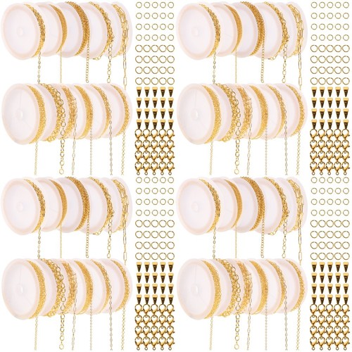 Golden metal jewelry - metal, chain